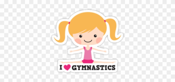 'i Love Gymnastics Cute Blond Cartoon Girl Doing The - Cartoon Girl Doing Gymnastics 'i Love Gymnastics Cute Blond Cartoon Girl Doing The - Cartoon Girl Doing Gymnastics