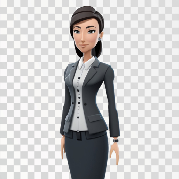 3D avatar of a business lady PNG transparent