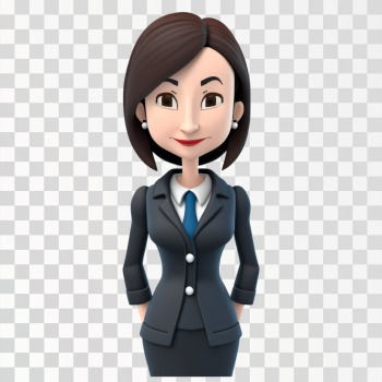 3D avatar of a business lady PNG transparent