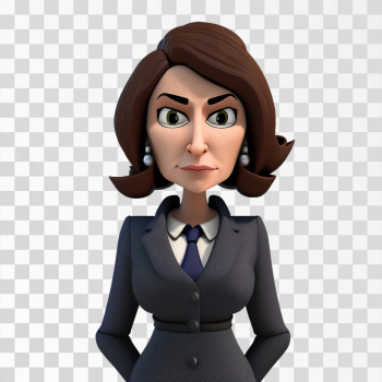 3D avatar of a business lady PNG transparent