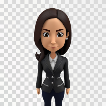 3D avatar of a business lady PNG transparent