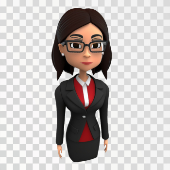 3D avatar of a business lady PNG transparent