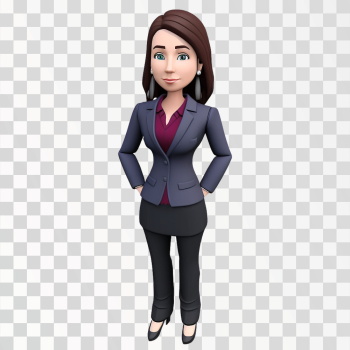 3D avatar of a business lady PNG transparent