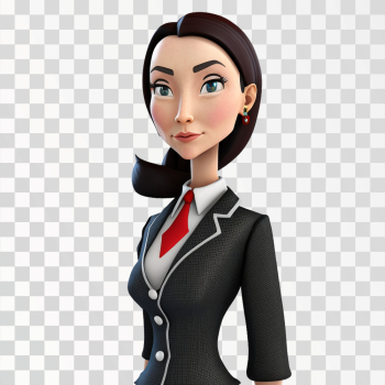 3D avatar of a business lady PNG transparent