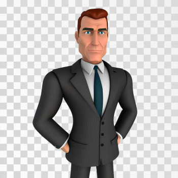 3D avatar of a business man PNG transparent