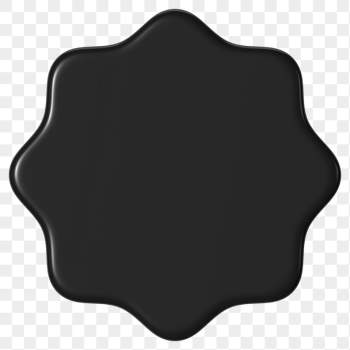 3D black badge png starburst | Free PNG - rawpixel