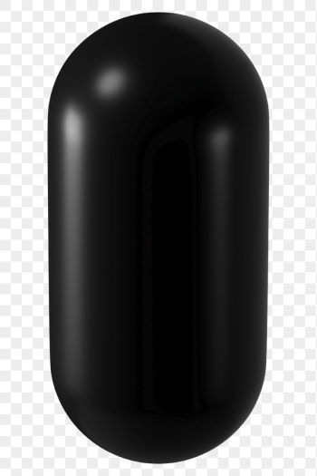 3D black capsule png, geometric | Free PNG - rawpixel