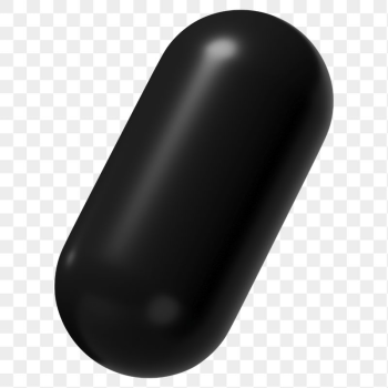 3D black capsule png, geometric | Free PNG - rawpixel