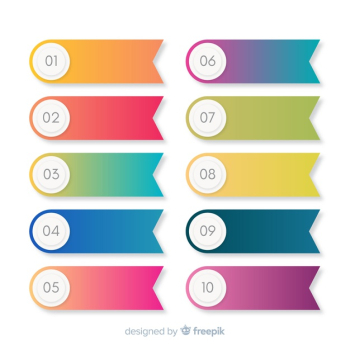 3d colorful bullet point collection