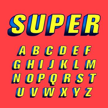 3d comic alphabet concept Free Vector 3d comic alphabet concept Free Vector
