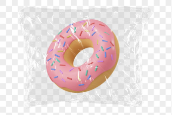 3D donut png plastic bag | Free PNG - rawpixel