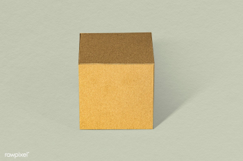 3D golden cubic paper craft on a sage green background | Free  psd mockup - 2341065