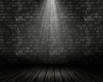 3D grunge interior with spotlight shining down
