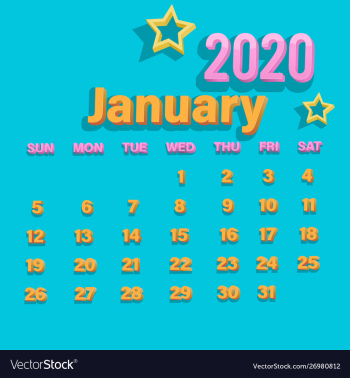 3d happy new year 2020 vector image