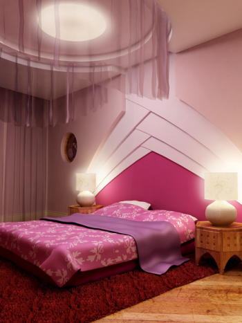 3d interior rendering of the modern bedroom