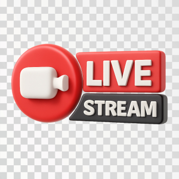 3D Live Stream Icon 3D Live Stream Icon