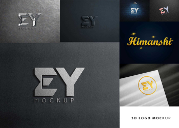 3D logo Maker Mockup PSD