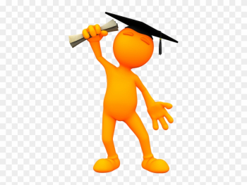 3d Orange Man Graduates And Wears Mortarboard - Man 3d Orange Man Graduates And Wears Mortarboard - Man