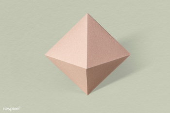 3D pink pyramid paper craft on a sage green background | Free  psd mockup - 2341064