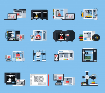3d printing orthogonal icons Free Vector 3d printing orthogonal icons Free Vector