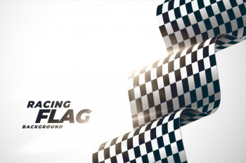 3d racing wavy flag background Free Vector