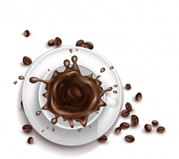 3d realistic cup of coffee with splashing 3d realistic cup of coffee with splashing