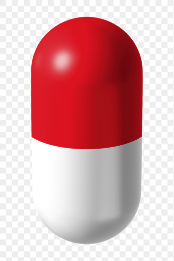 3D red capsule png, geometric | Free PNG - rawpixel