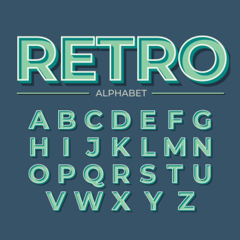 3d retro design for alphabet Free Vector 3d retro design for alphabet Free Vector