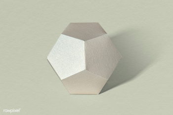 3D silver pentagon shaped paper craft on a sage green background | Free  psd mockup - 2339249
