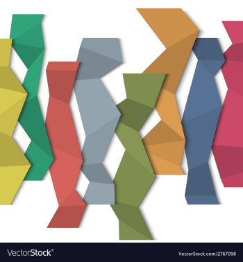 3d vertical colored paper origami style vector image 3d vertical colored paper origami style vector image