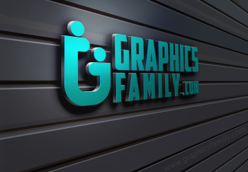 3D Wall Logo Mock-Up – GraphicsFamily