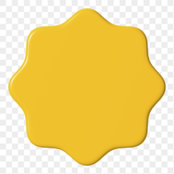 3D yellow badge png starburst | Free PNG - rawpixel