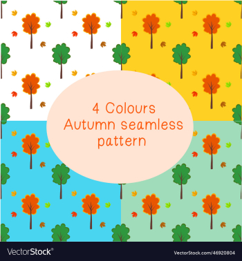 4 colors autumn seamless pattern