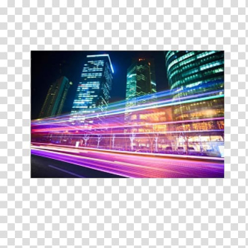 4K resolution LED-backlit LCD Smart TV Ultra-high-definition television, Color neon road transparent background PNG clipart