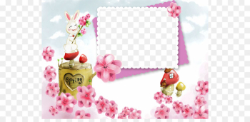4K resolution Ultra-high-definition television Wallpaper - Romantic pink cherry blossoms frame stamp 