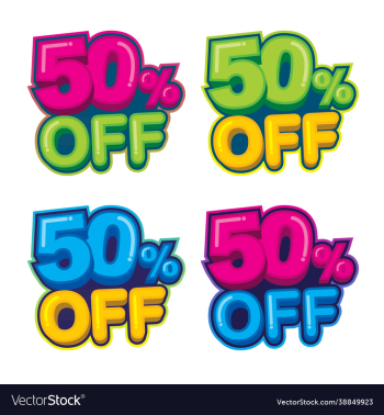 50 percent off - logo template set 50 percent off - logo template set