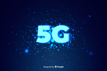 5g concept background in a starry abstract night Free Vector