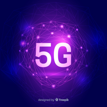 5g concept background with optical wires in a sphere Free Vector