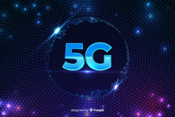 5g concept background with wired net Free Vector