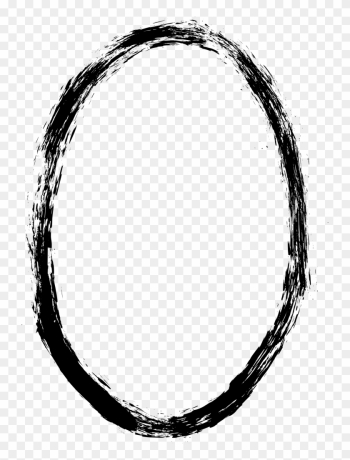 6 Grunge Oval Frame - Transparent Oval Border