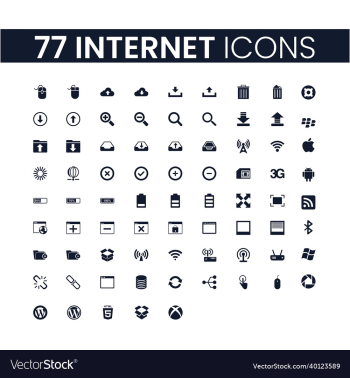 77 internet icons set