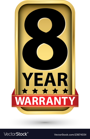 8 year warranty golden label vector image 8 year warranty golden label vector image