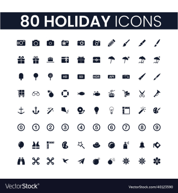 80 holiday icons set 80 holiday icons set