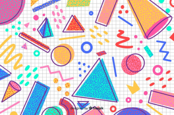 80s geometric background design with retro style Free Vector 80s geometric background design with retro style Free Vector