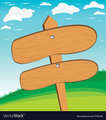 A beautiful rural scene and a wooden sign Wooden vector image A beautiful rural scene and a wooden sign Wooden vector image