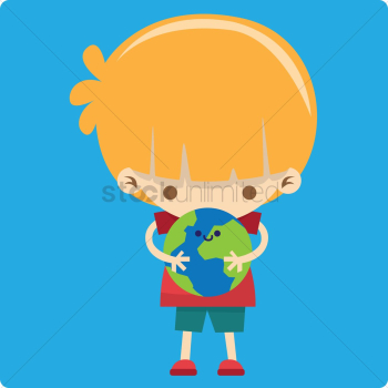 A boy holding earth A boy holding earth