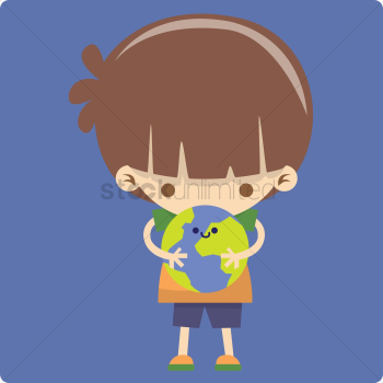 A boy holding earth A boy holding earth