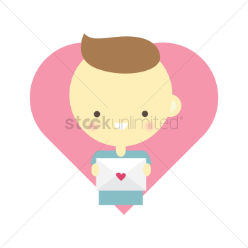 A boy holding love letter A boy holding love letter