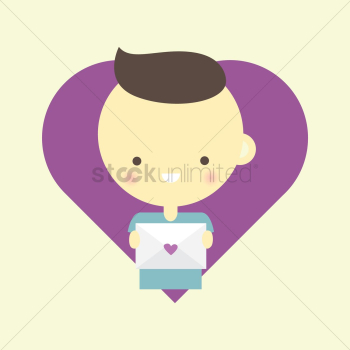 A boy holding love letter A boy holding love letter