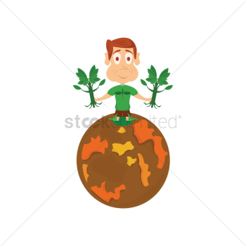 A boy with plants A boy with plants